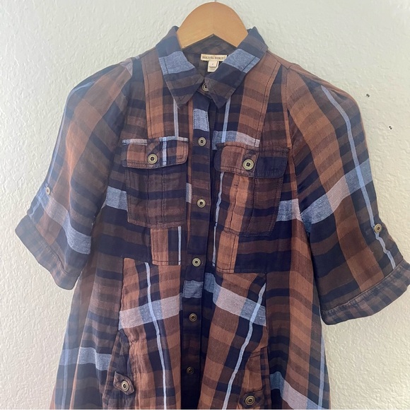 Anthropologie Holding Horses Plaid Shirt Dress, size 4 - Picture 3 of 12